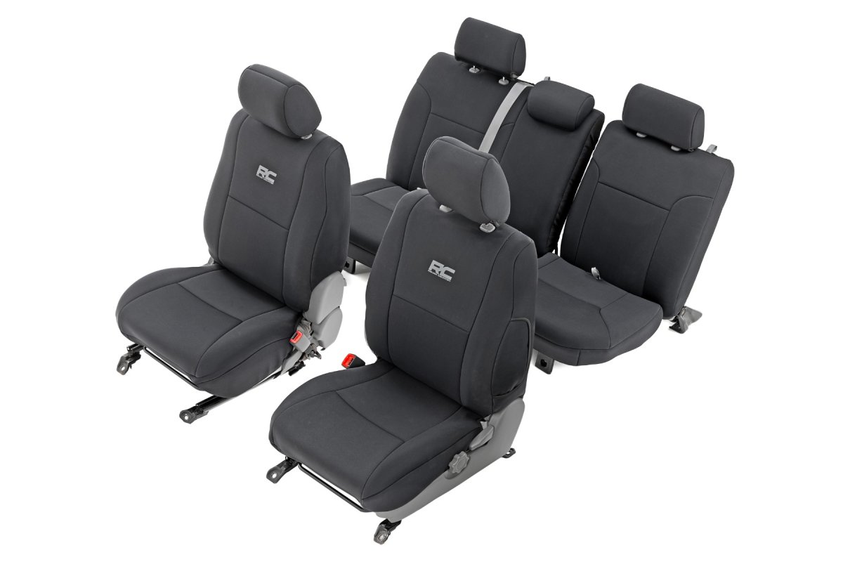 Toyota Tacoma Seat Covers - Front + Rear - Rough Country - Neoprene - '05-'15